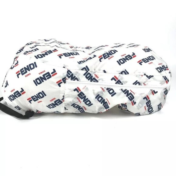 FENDI backpack bag FILA collaboration With porch Backpack Nylon White/Navy x Red main image 13